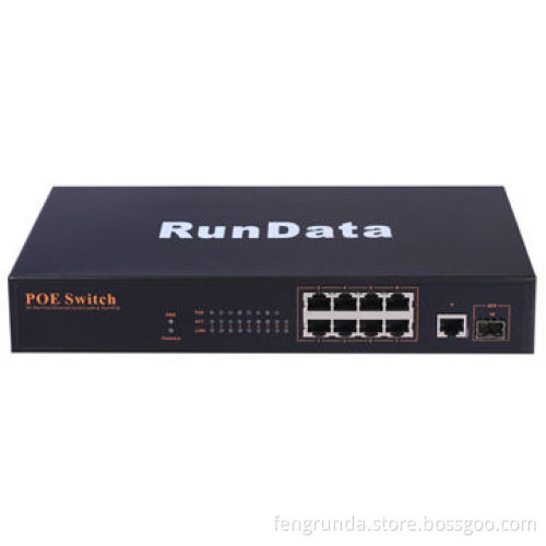 10-port with 8 Ports PoE Switch, 100Mbps Each Port